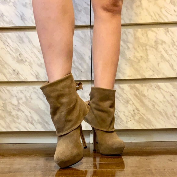 Aldo Suede Ankle Boots - Nude/Beige - Size 7 - Picture 6 of 14